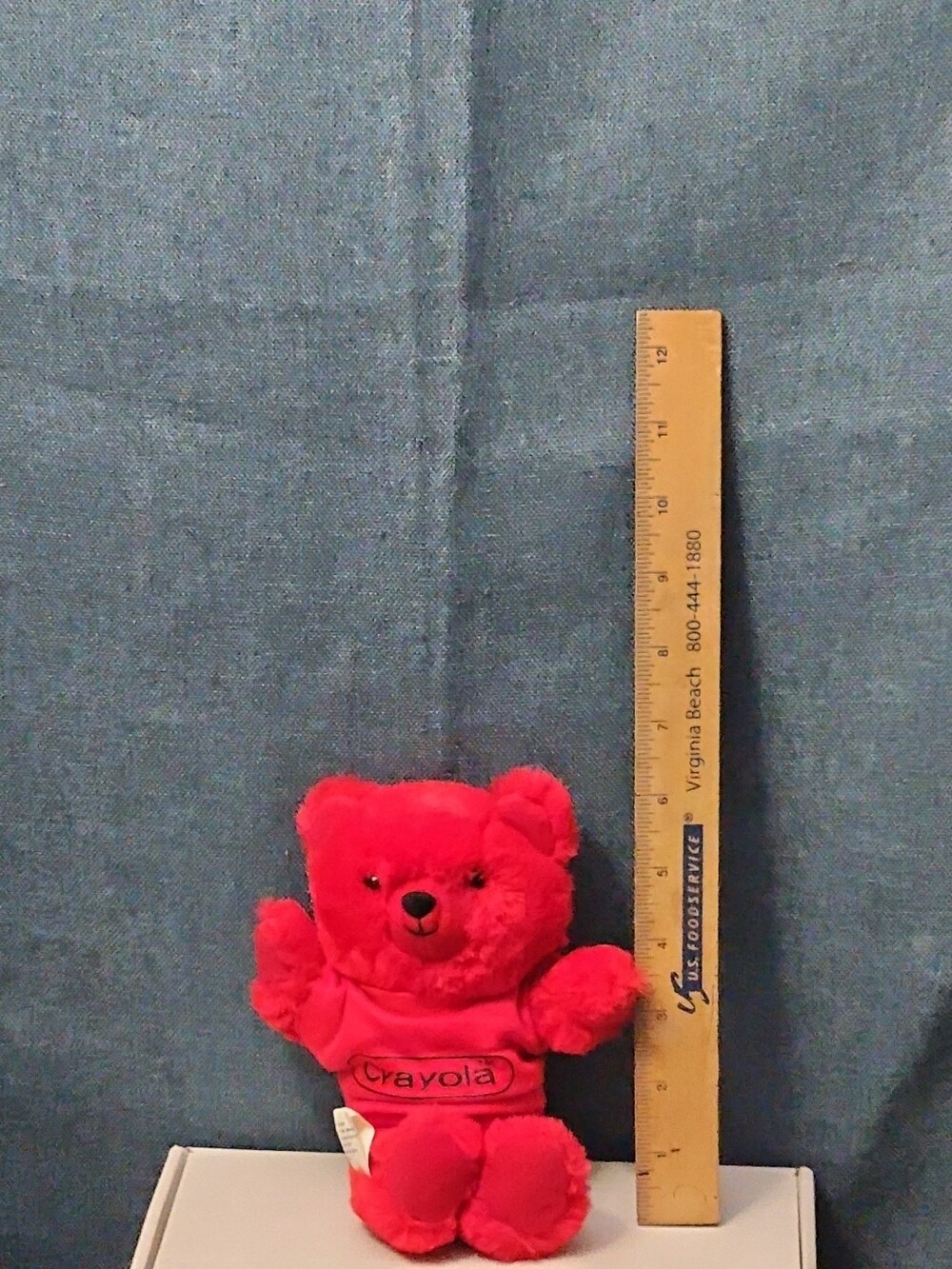 Vintage 1986 Crayola Teddy Bear Plush | Red Crayon Shirt | 7" Stuffed Animal | - Picture 9 of 16